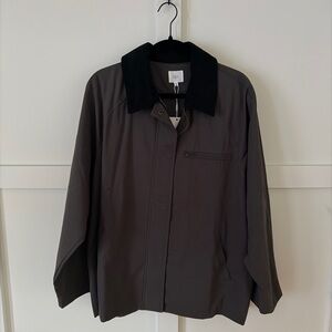 NIA Galilea Jacket in Charcoal with Black Collar